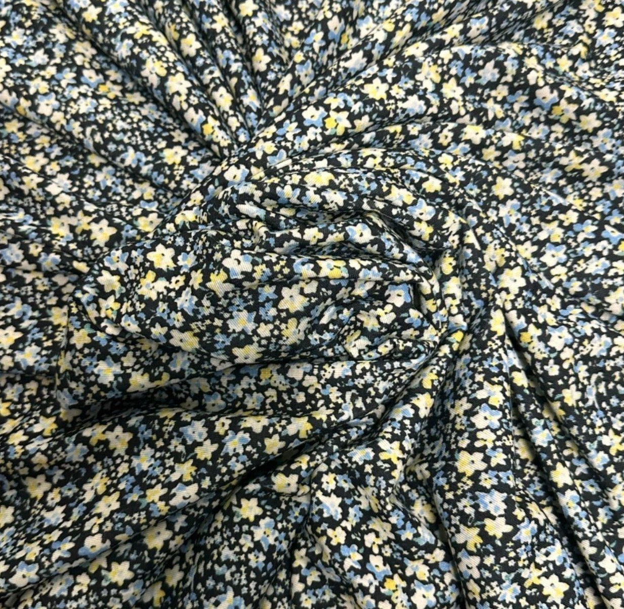 3 Metres Viscose Elastane Single Jersey Stretch Fabric (58 Inches) - Ditsy Floral Print