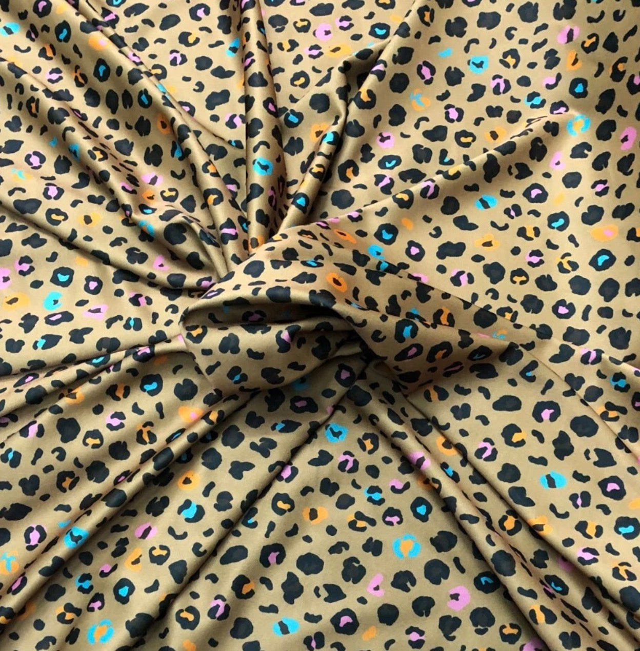 3 Metres Scuba Crepe Jersey Stretch Fabric (58 Inches) - Gold Animal Leopard Print