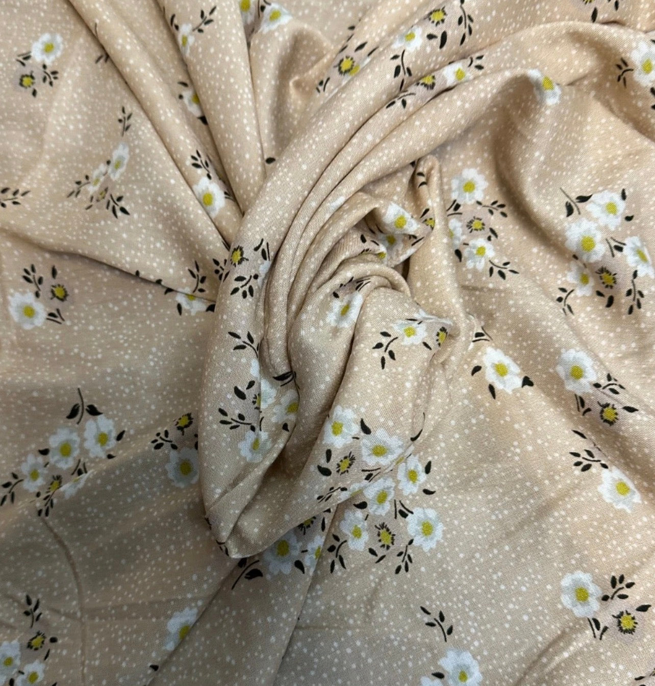 3 Metres Floral Soft Cotton Viscose Fabric (58 Inches) - Multi Colour 1