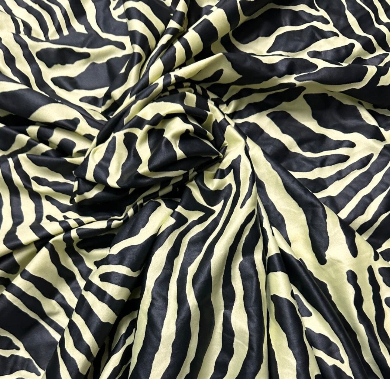 3 Metres Viscose Elastane Single Jersey Stretch Fabric (58 Inches) - Zebra Yellow Black Print