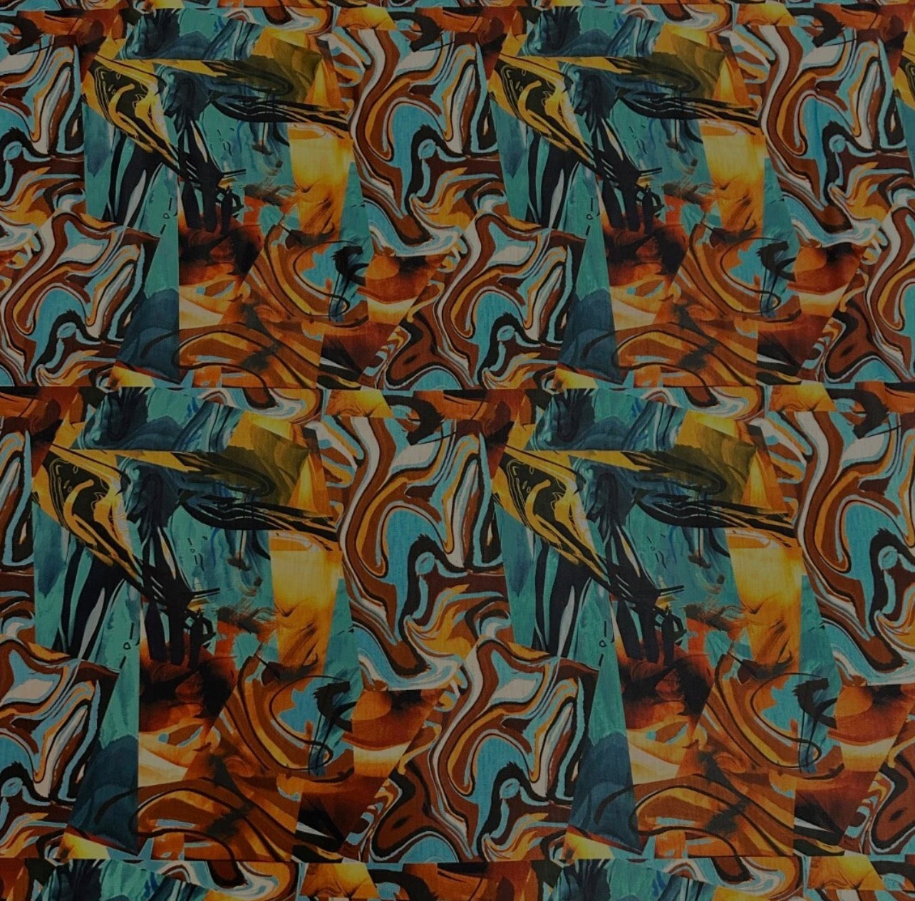 3 Metres Spun Poly Single Jersey Strech Fabric (58 Inches) - Multi Colour Random Print