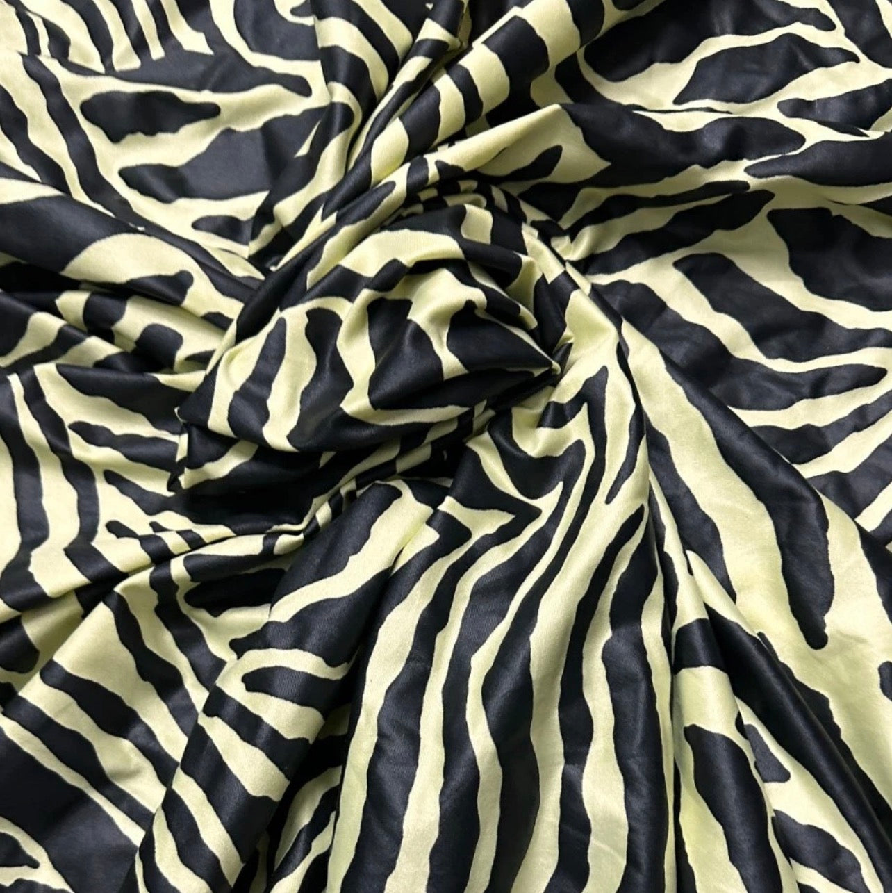 3 Metres Single Jersey Fabric (58 Inches) - Zeba Print Animal Yellow Black