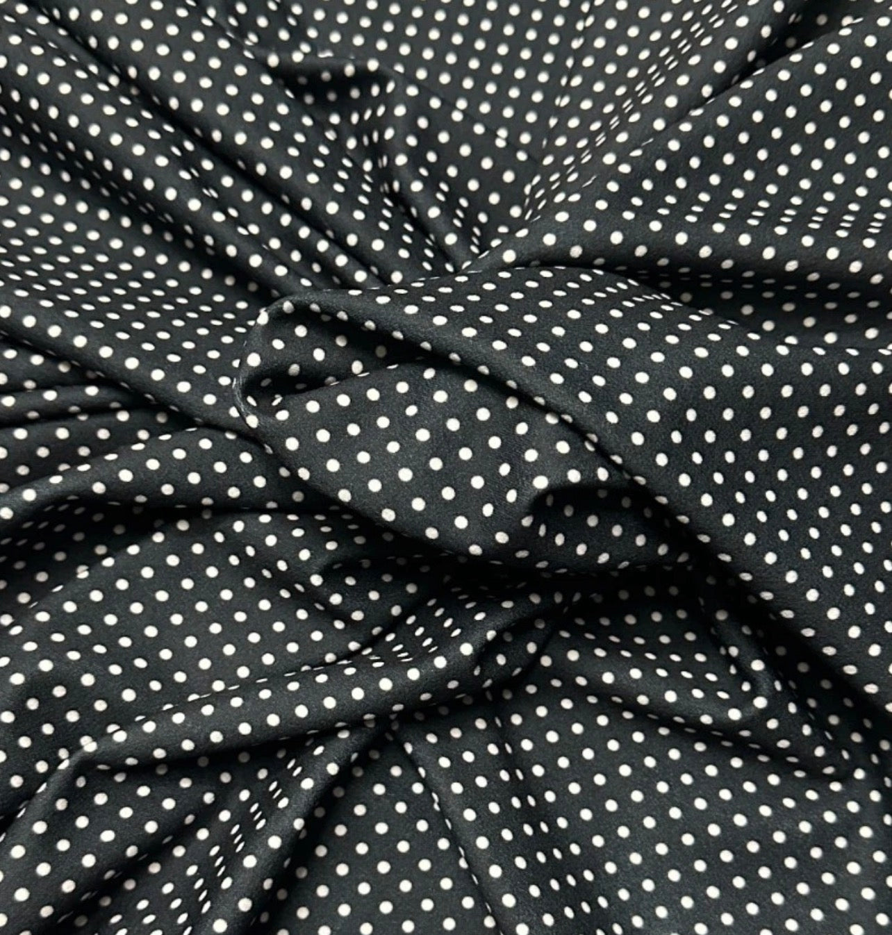 3 Metres Scuba Crepe Jersey Stretch Fabric (58 Inches) - Polka Dot Black White