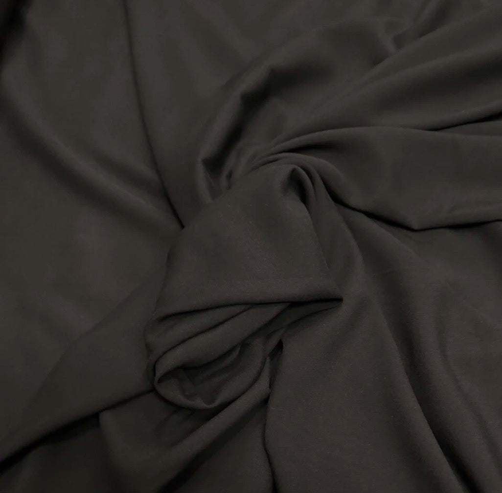3 Metres Soft Cotton Viscose Fabric (58 Inches) - Plain Black