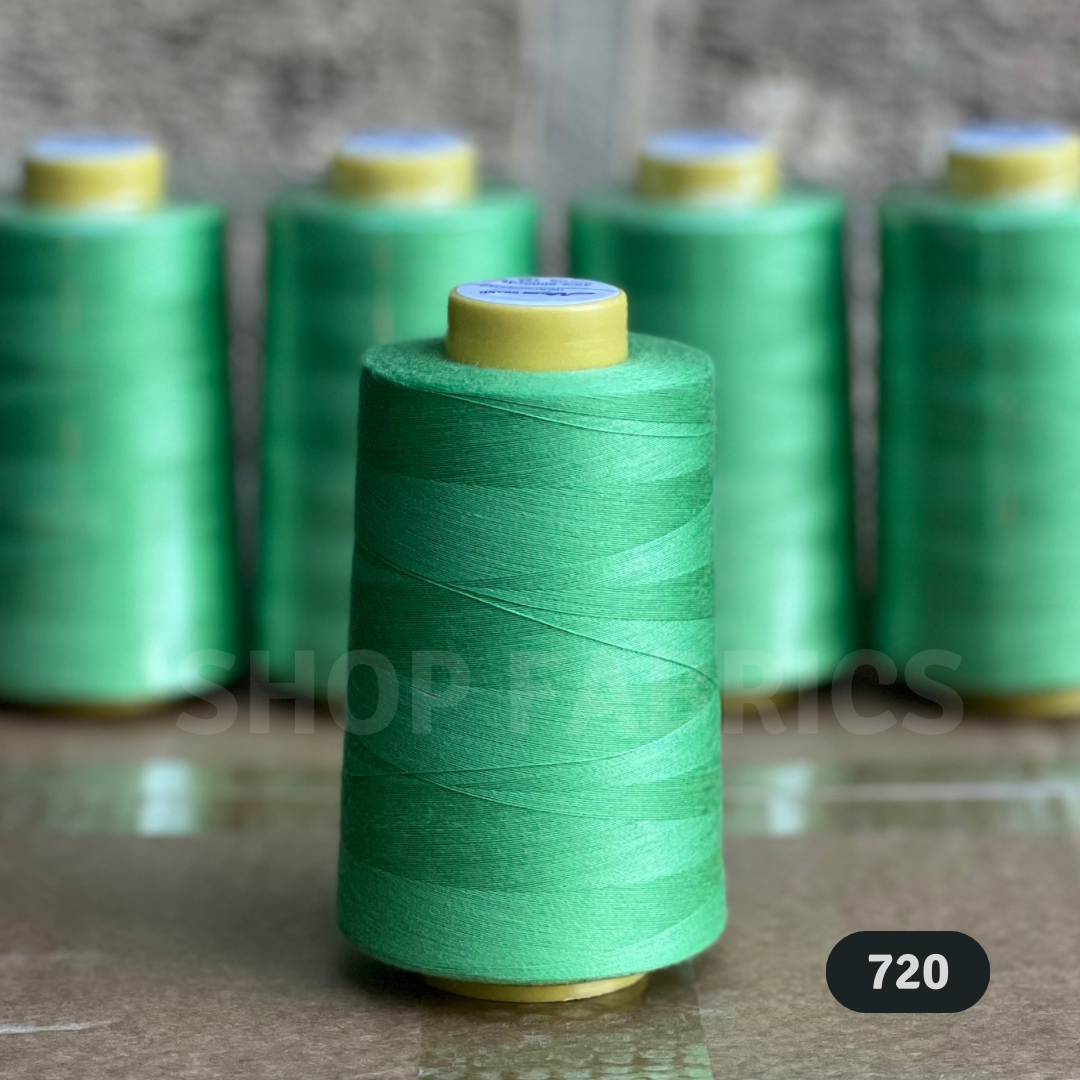 4x Overlocking 5000 Yards Thread Cones 120s Spun Polyester - #720 Green