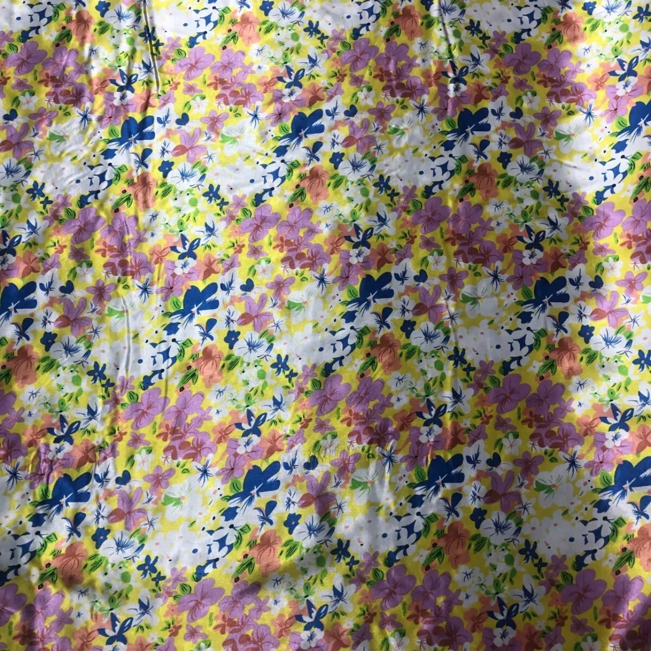 Satin Fabric (58 Inches) - Multi Colour Floral 4 Print Per Metre