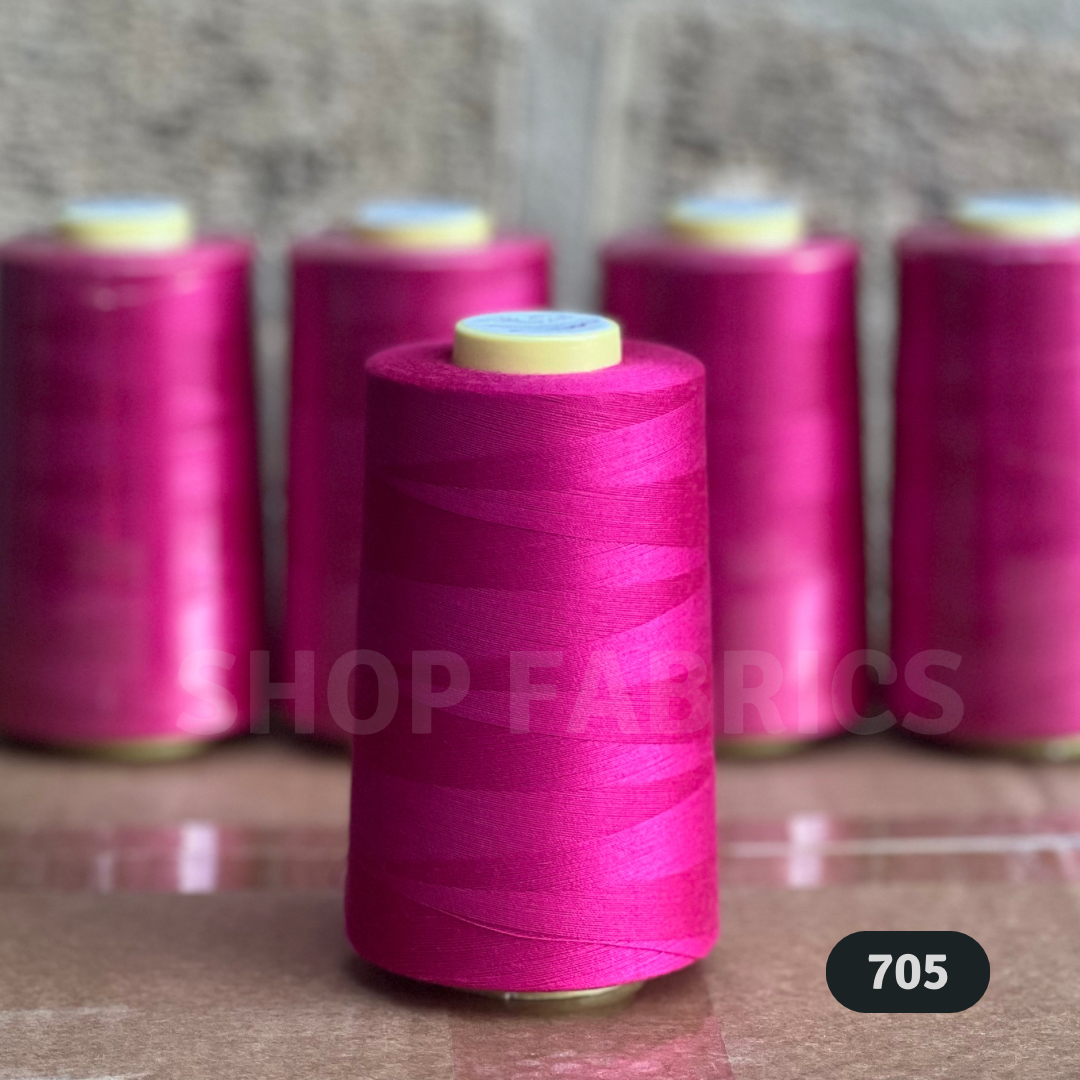 4x Overlocking 5000 Yards Thread Cones 120s Spun Polyester - #705 Pink