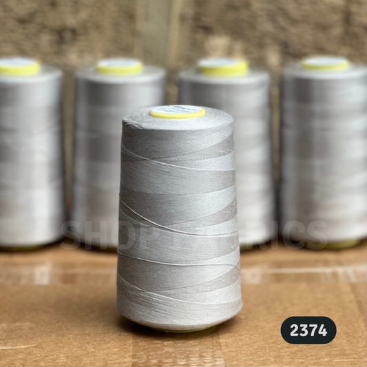 4x Overlocking 5000 Yards Thread Cones 120s Spun Polyester - #2374 Grey
