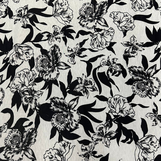 Spun Poly Polyester Soft Handled Jersey Fabric (58 Inches) - Floral Per Metre