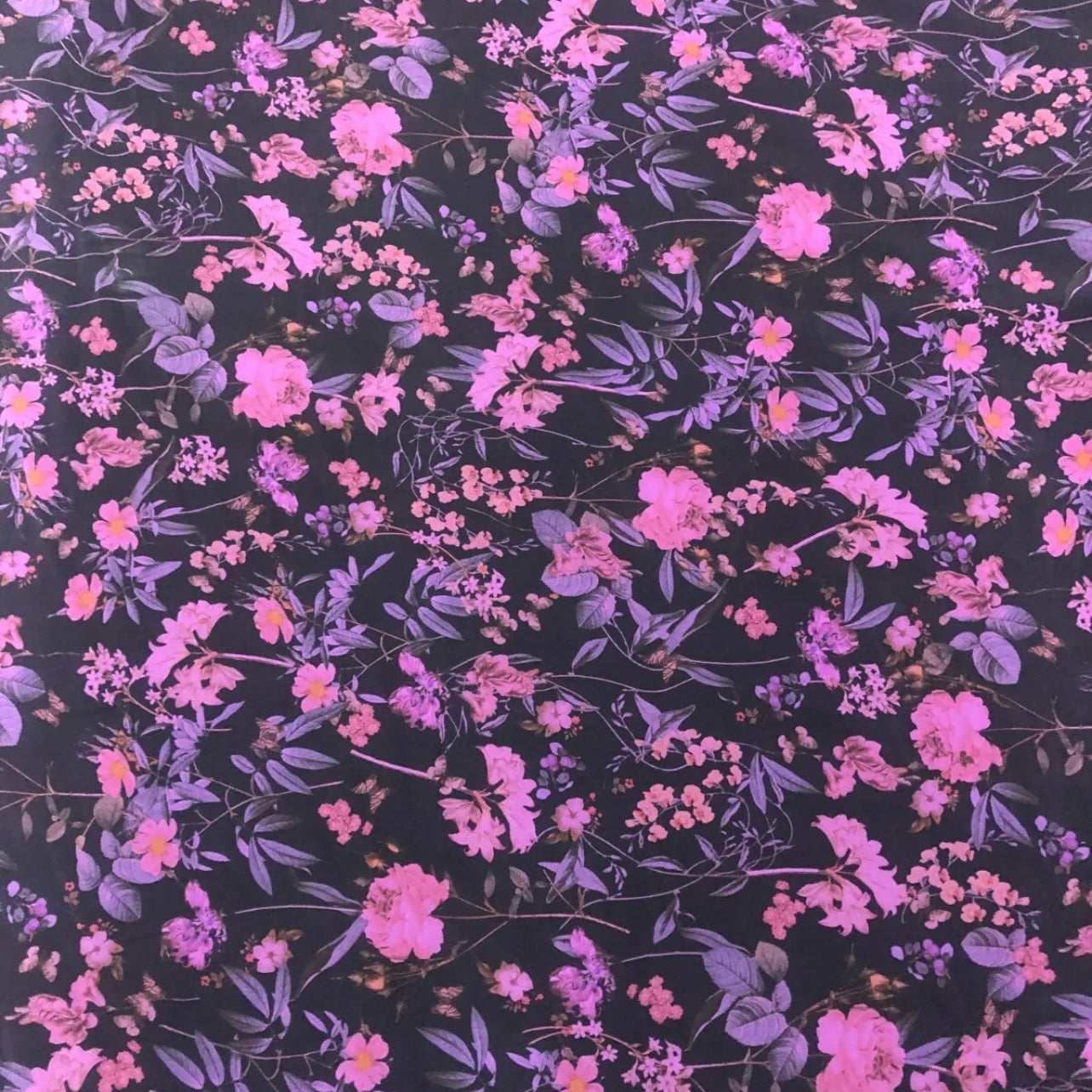 Woven Chirimen Crepe De Chine Fabric (58 Inches) - Floral 2 Per Metre