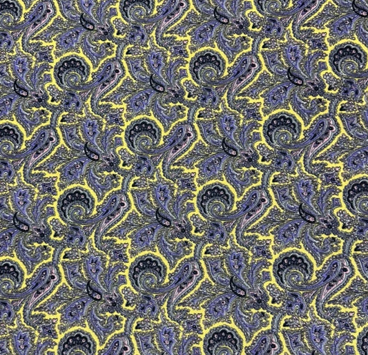 3 Metres Valentino Scuba Crepe Jersey Stretch Fabric (58 Inches) - Purple Yellow Floral