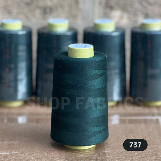 4x Overlocking 5000 Yards Thread Cones 120s Spun Polyester - #737 Green