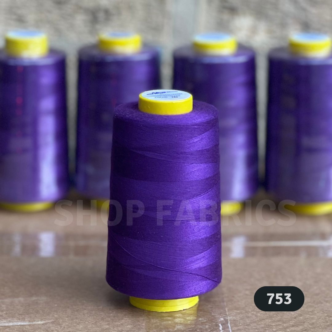 4x Overlocking 5000 Yards Thread Cones 120s Spun Polyester - #753 Purple