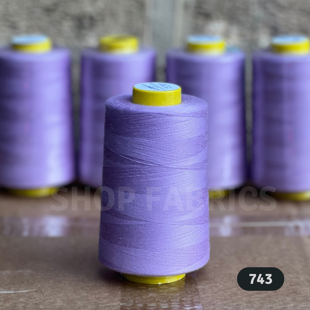 4x Overlocking 5000 Yards Thread Cones 120s Spun Polyester - #743 Purple