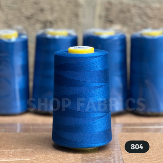 4x Overlocking 5000 Yards Thread Cones 120s Spun Polyester - #804 Blue