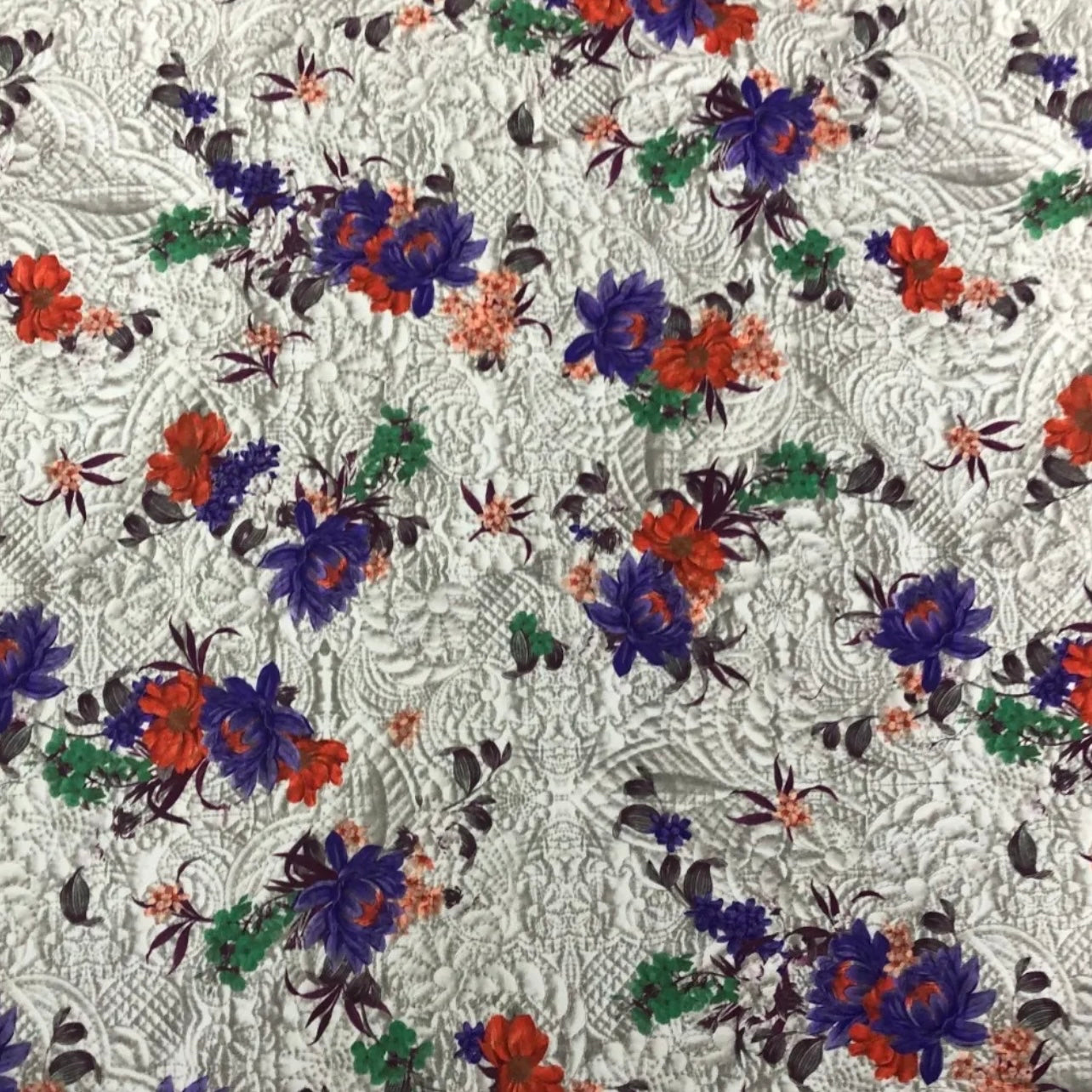 Scuba Stretch Jersey Fabric (58 Inches) - Multi Floral Colour Per Metre