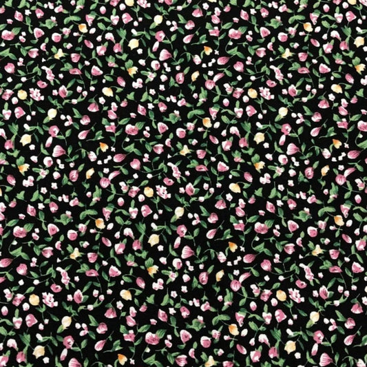 Soft Cotton Viscose Fabric (58 Inches) - Print Floral Pink Per Metre