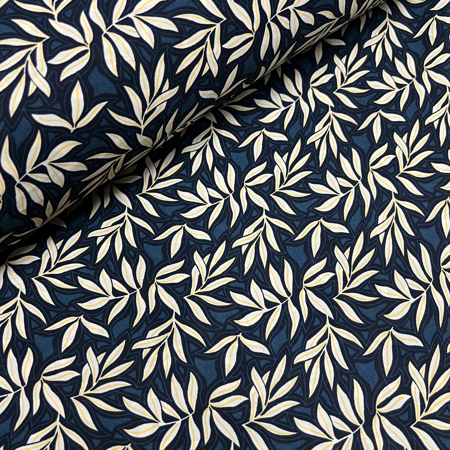 Soft Crepe De Chine Fabric (58 Inches) - Turquoise Black Yellow Multi Colour Floral Per Metre