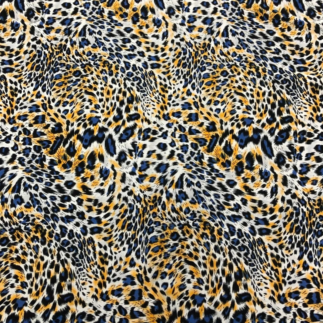 Soft Cotton Viscose Fabric (58 Inches) - Animal Black White Yellow Print Floral Per Metre