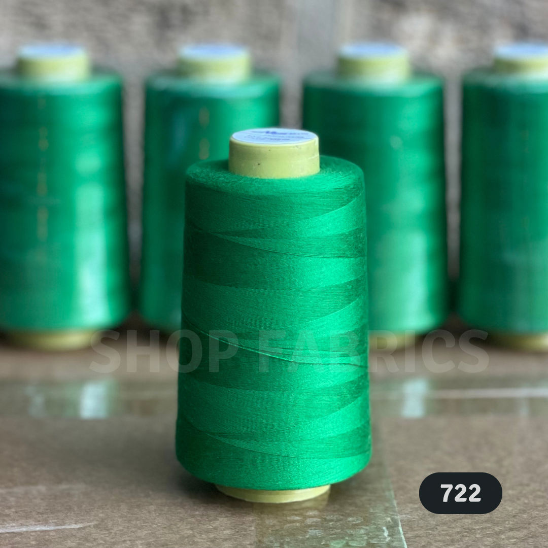 4x Overlocking 5000 Yards Thread Cones 120s Spun Polyester - #722 Green