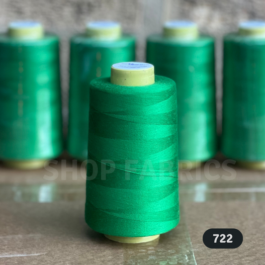 4x Overlocking 5000 Yards Thread Cones 120s Spun Polyester - #722 Green