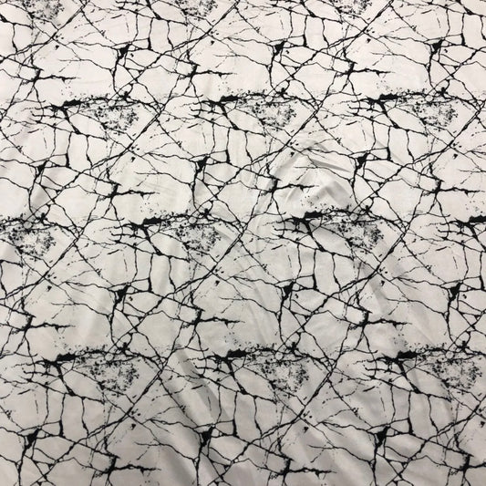 Soft Touch Lycra Stretchy Jersey Fabric (58 Inches) - White Marble Per Metre