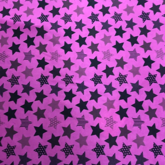 Soft Touch Lycra Stretchy Jersey Fabric (58 Inches) - Stars Pink Per Metre