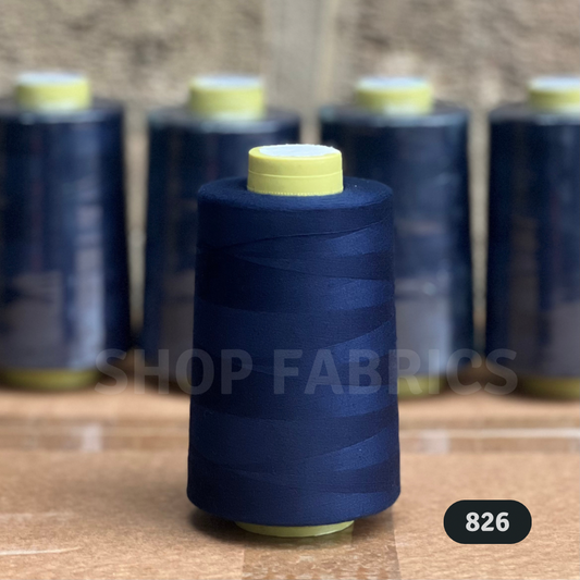 4x Overlocking 5000 Yards Thread Cones 120s Spun Polyester - #826 Navy Blue
