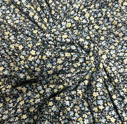 3 Metres Viscose Elastane Single Jersey Stretch Fabric (58 Inches) - Ditsy Floral Print