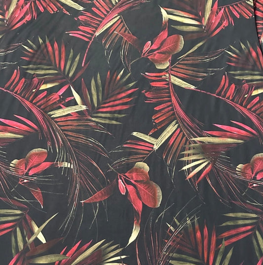3 Metres ITY Soft Touch Single Jersey Stretch Fabric (58 Inches) - Floral Black Multi Coloured