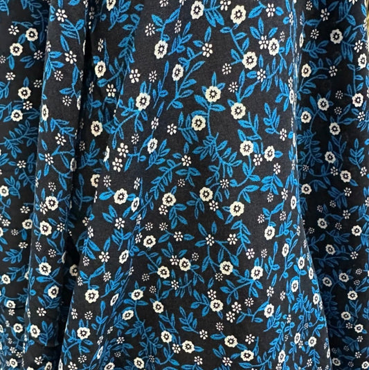 3 Metres Floral Woven Crepe De Chine Fabric (58 Inches) - Blue 2