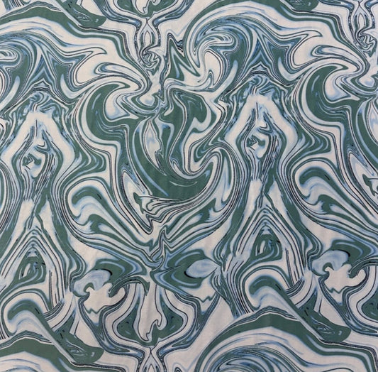 3 Metres Soft Touch Lycra Stretch Fabric (58 Inches) - Waves Print