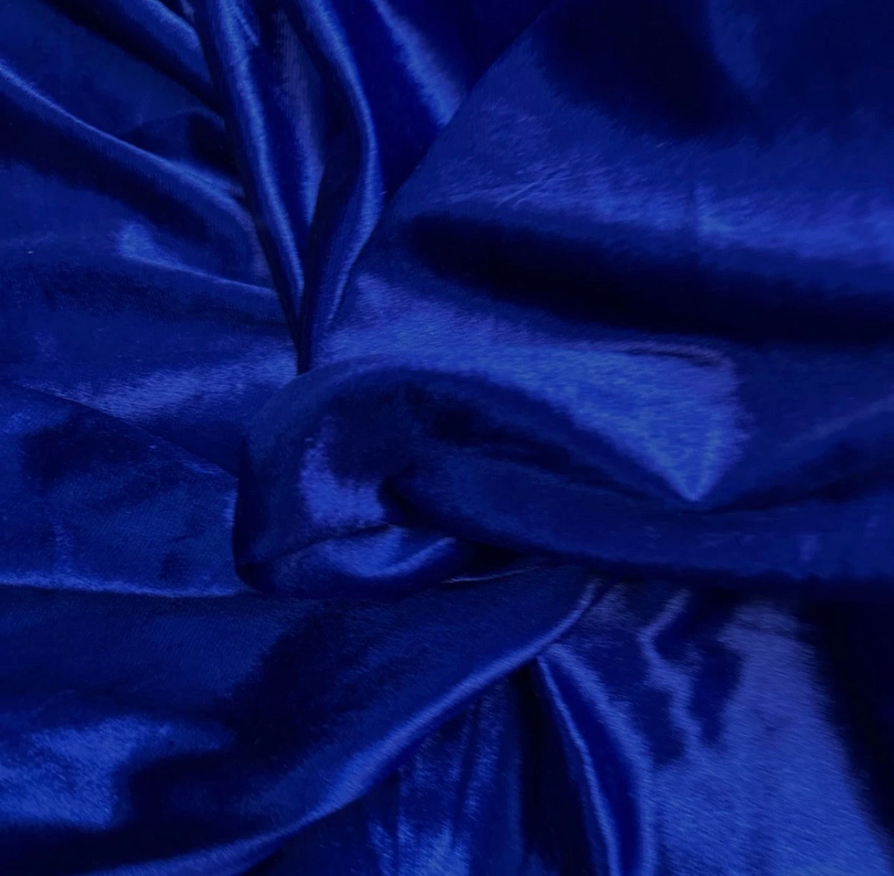 3 Metres Velour Velvet Spandex Stretch Fabric (58 Inches) - Plain Dark Royal Blue