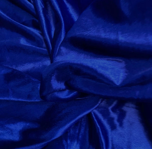 3 Metres Velour Velvet Spandex Stretch Fabric (58 Inches) - Plain Dark Royal Blue