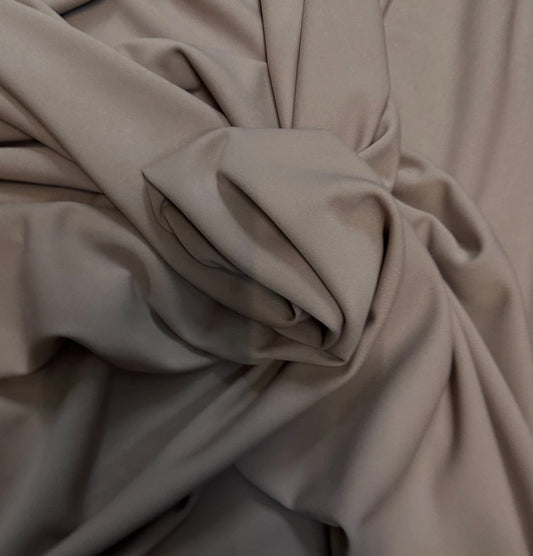 3 Metres Scuba Stretch Jersey Fabric (58 Inches) - Plain Light Mocha