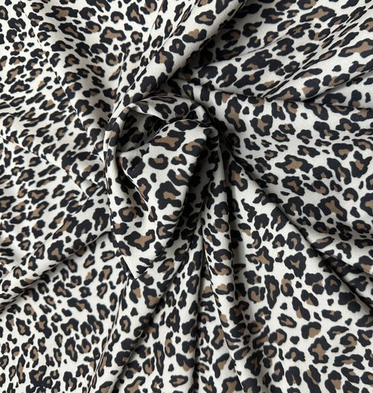 3 Metres Scuba Crepe Jersey Stretch Fabric (58 Inches) - Animal Leopard Print
