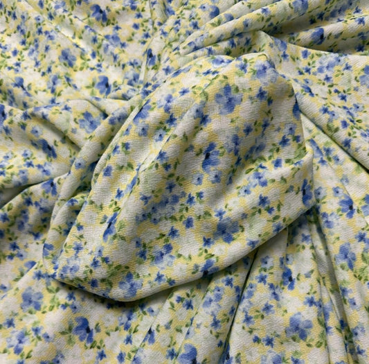 3 Metres Scuba Crepe Jersey Stretch Fabric (58 Inches) - Multi Colour Floral Print