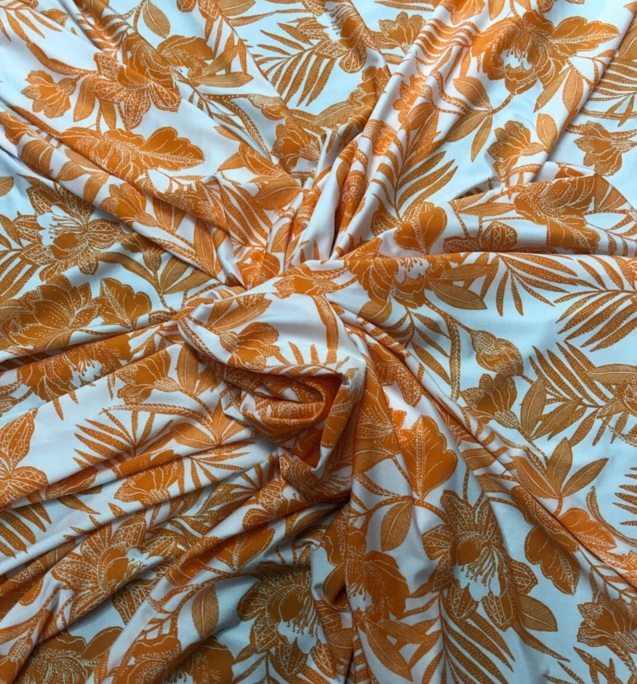 3 Metres Soft Touch Lycra Stretch Fabric (58 Inches) - Orange Multi Coloured