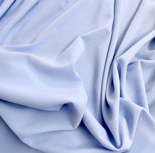 3 Metres Scuba Crepe Jersey Stretch Fabric (58 Inches) - Plain Pastel Blue