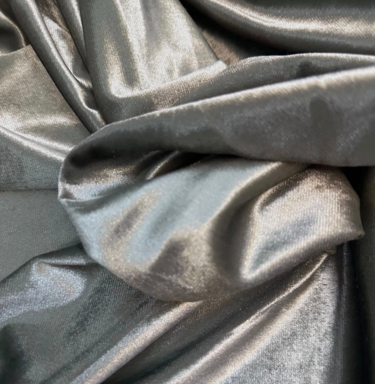 3 Metres Velour Velvet Spandex Stretch Fabric (58 Inches) - Plain Grey