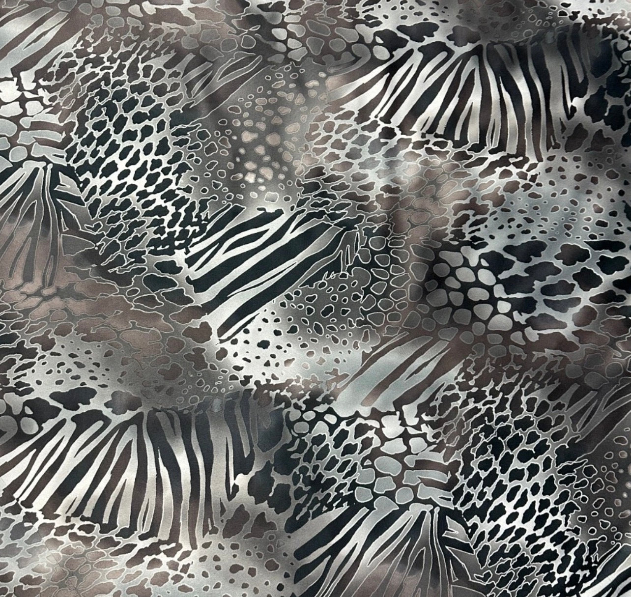 3 Metres Medium Weight Woven Satin Crepe Fabric (58 Inches) - Animal Multi Colour