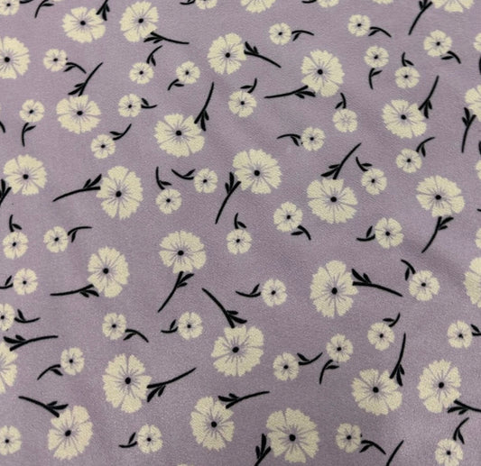 3 Metres Valentino Scuba Crepe Jersey Stretch Fabric (58 Inches) - Floral Lilac