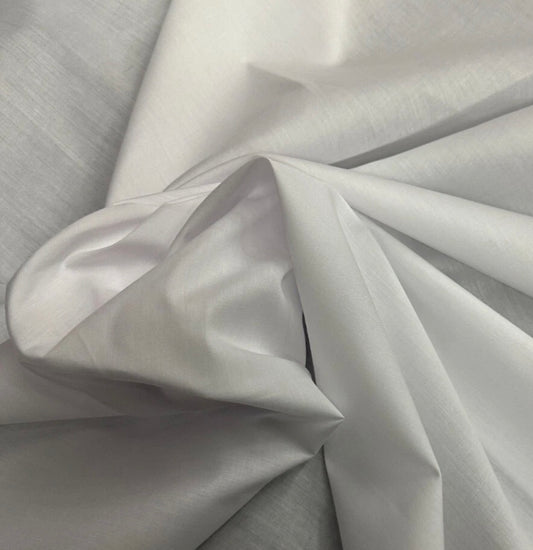 3 Metres Poly Cotton Tetoron Blended Fabric (58 Inches) - Plain White