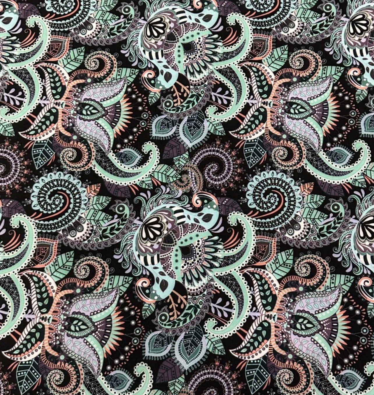 3 Metres Woven Crepe De Chine Fabric (58 Inches) - Multi Colour Paisley Printed