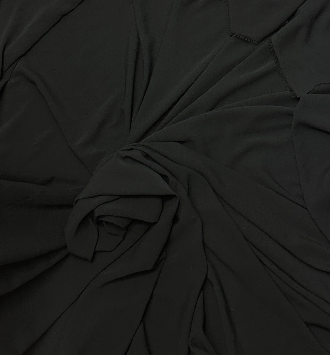 3 Metres Woven Crepe De Chine Fabric (58 Inches) - Plain Black