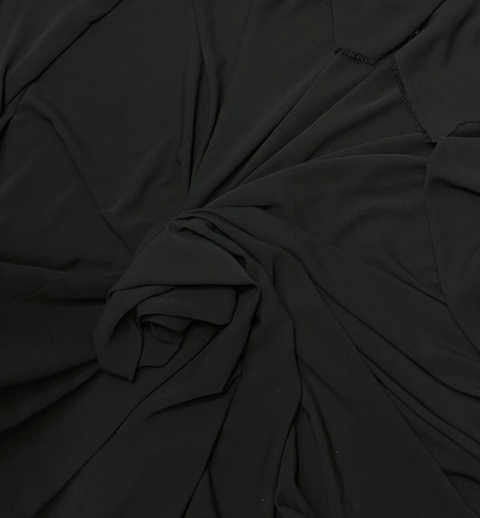 3 Metres Woven Crepe De Chine Fabric (58 Inches) - Plain Black