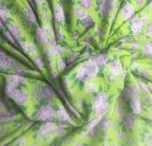 3 Metres Jersey Jacquard Fabric (58 Inches) - Floral Green Print