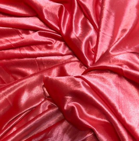 3 Metres Velour Velvet Spandex Stretch Fabric (58 Inches) - Plain Salmon Pink