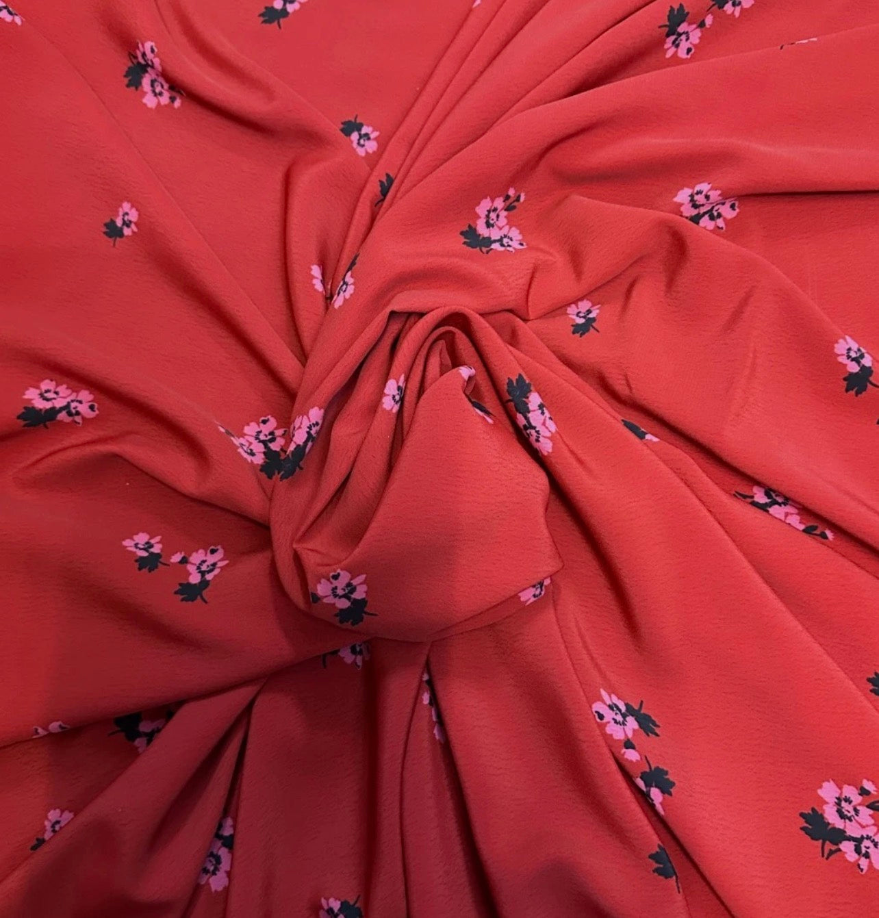 3 Metres Ponte Roma Double Jersey Fabric (58 Inches) - Floral Red Pink