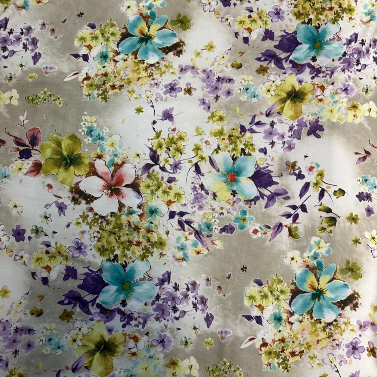 3 Metres Floral Woven Crepe De Chine Fabric (58 Inches) - Multi Colour 1
